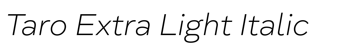 Taro Extra Light Italic